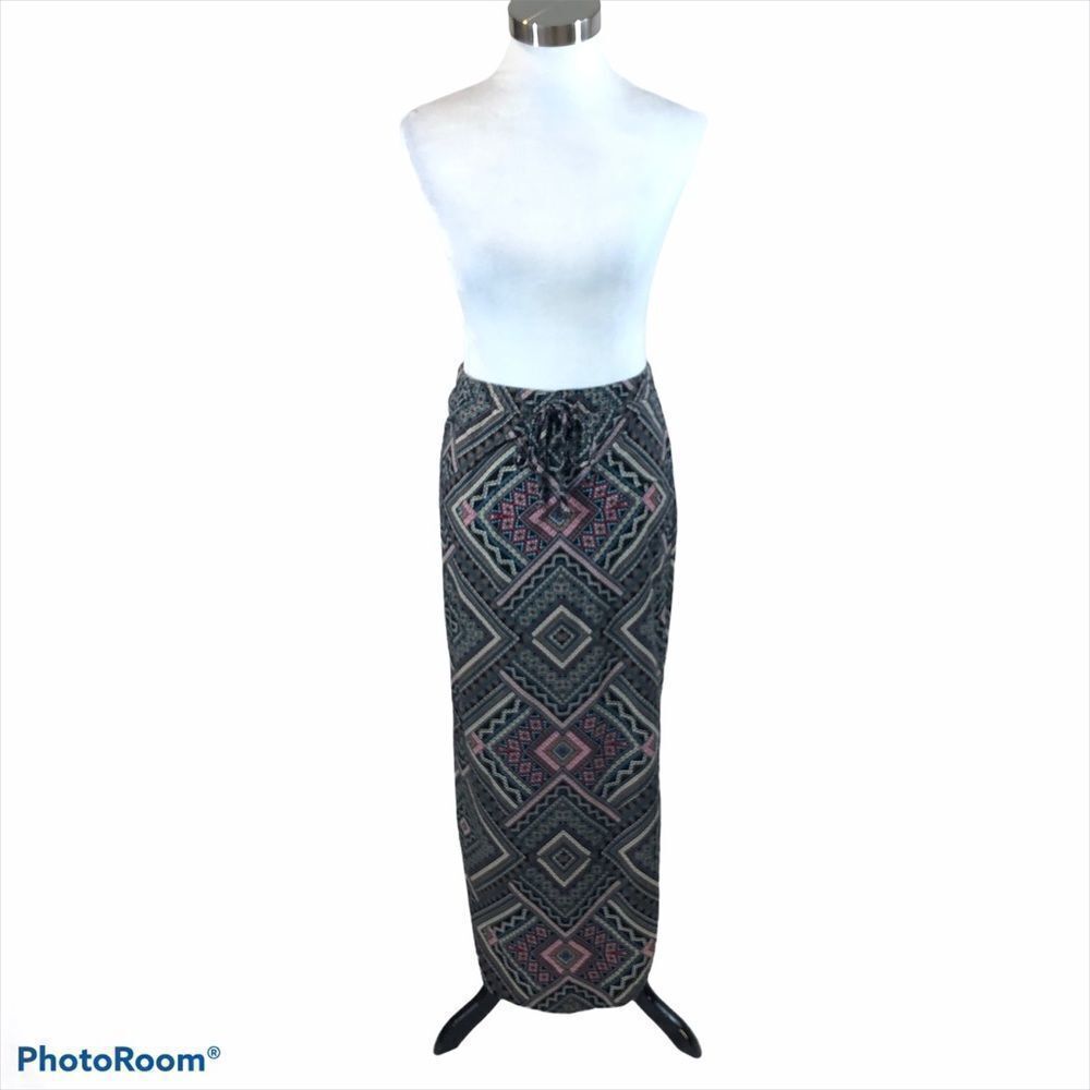 Bobbie Brooks Boho‎ Print Maxi Skirt Size Small